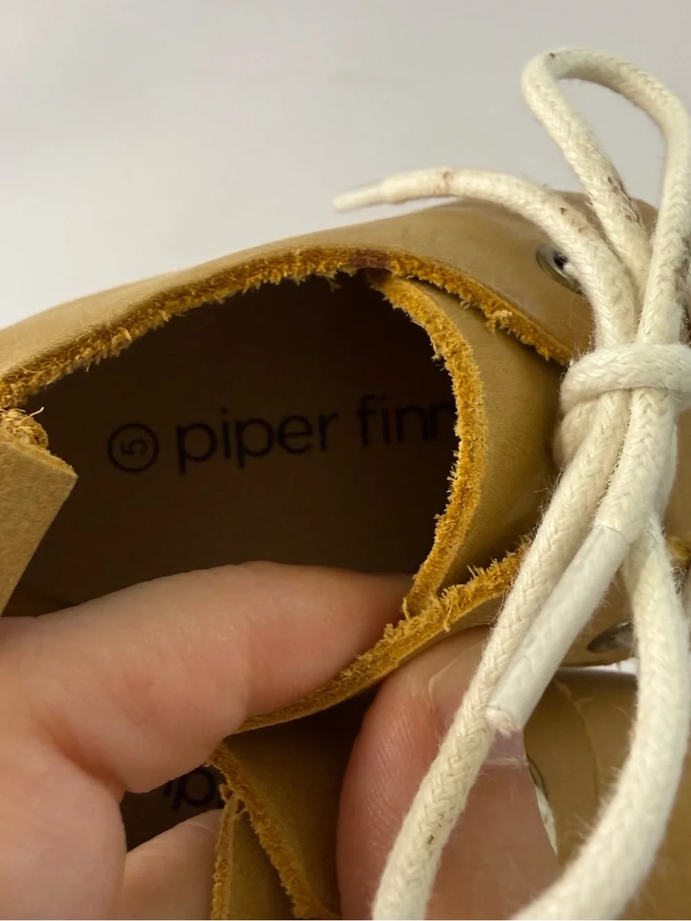 Piper Finn Classic Baby Moccasin Lace-Up Shoes in Tan